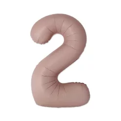 Matt rózsaszín 2-es Vintage szám fólia lufi 76 cm (WP)