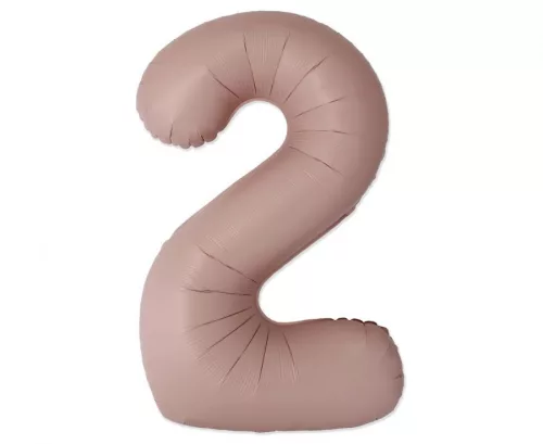 Matt rózsaszín 2-es Vintage szám fólia lufi 76 cm (WP)