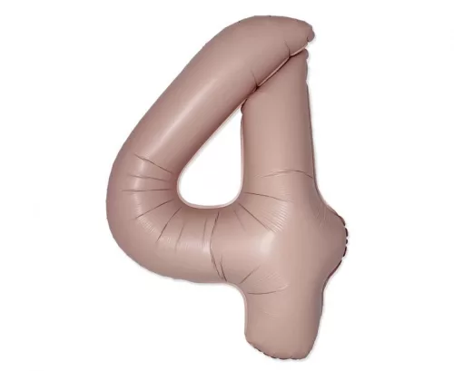 Matt rózsaszín 4-es Vintage szám fólia lufi 76 cm (WP)