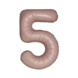 Matt rózsaszín 5-ös Vintage szám fólia lufi 76 cm (WP)