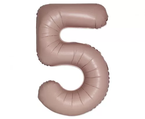 Matt rózsaszín 5-ös Vintage szám fólia lufi 76 cm (WP)