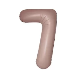 Matt rózsaszín 7-es Vintage szám fólia lufi 76 cm (WP)