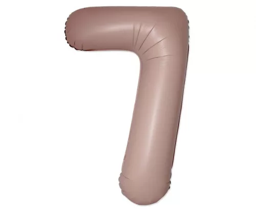 Matt rózsaszín 7-es Vintage szám fólia lufi 76 cm (WP)