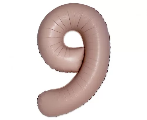 Matt rózsaszín 9-es Vintage szám fólia lufi 76 cm (WP)