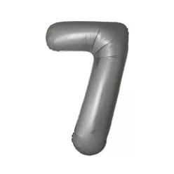 Matt ezüst 7-es Moonlight szám fólia lufi 76 cm (WP)