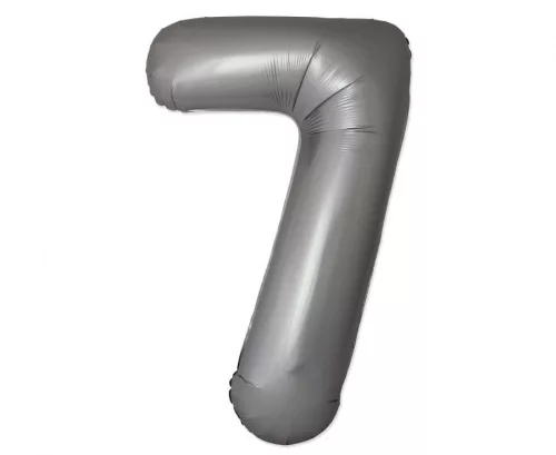Matt ezüst 7-es Moonlight szám fólia lufi 76 cm (WP)