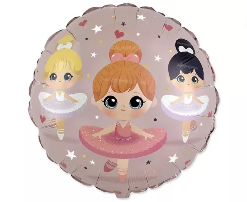 Balett, Balerina Trio fólia lufi 45 cm (WP)