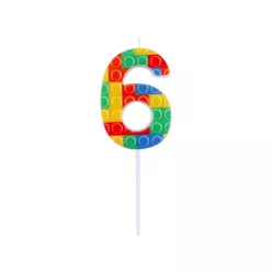 Építőkocka 6-os Pick Blocks tortagyertya, számgyertya