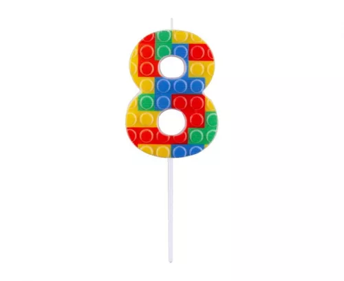 Építőkocka 8-as Pick Blocks tortagyertya, számgyertya