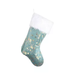   Rénszarvas Frosty Blue Karácsonyi kandalló zokni, csizma 49 cm