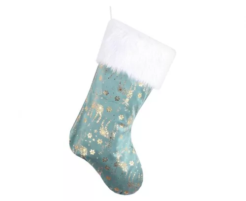 Rénszarvas Frosty Blue Karácsonyi kandalló zokni, csizma 49 cm