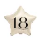 Vajszínű Happy Birthday 18 Creamy csillag fólia lufi 44 cm