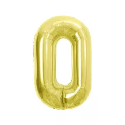 Arany 0-ás Light Gold szám fólia lufi 85 cm