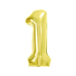 Arany 1-es Light Gold szám fólia lufi 85 cm