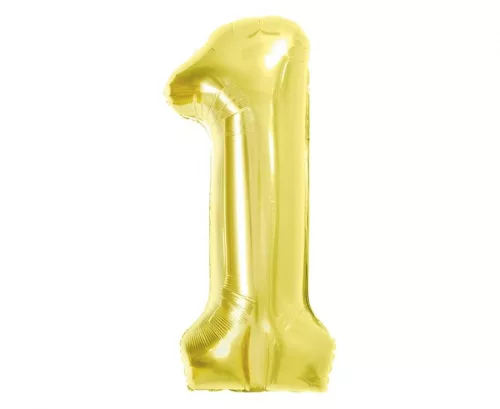 Arany 1-es Light Gold szám fólia lufi 85 cm