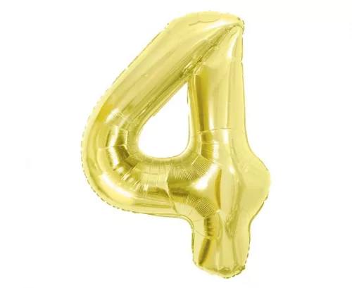 Arany 4-es Light Gold szám fólia lufi 85 cm