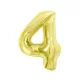 Arany 4-es Light Gold szám fólia lufi 85 cm