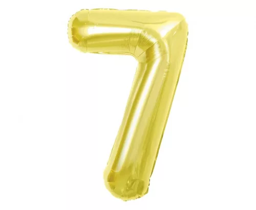 Arany 7-es Light Gold szám fólia lufi 85 cm