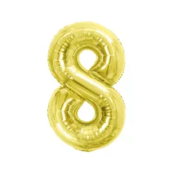 Arany 8-as Light Gold szám fólia lufi 85 cm