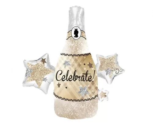 Ünneplés Champagne Bottle fólia lufi 73 cm