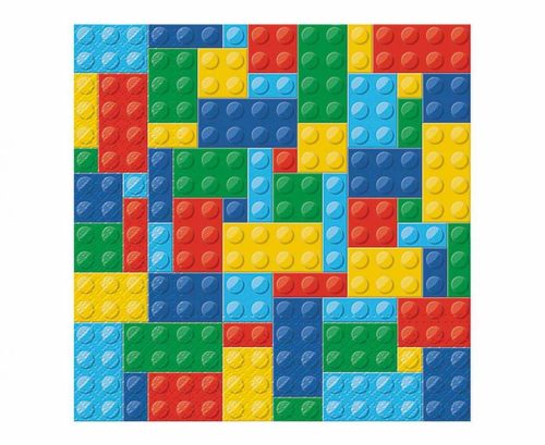 Lego mintázatú Colorful Bricks szalvéta 20 db-os 33x33 cm