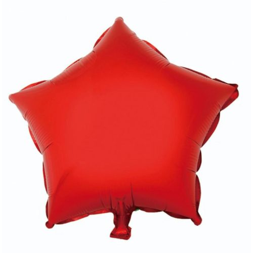 Piros Red csillag fólia lufi 44 cm