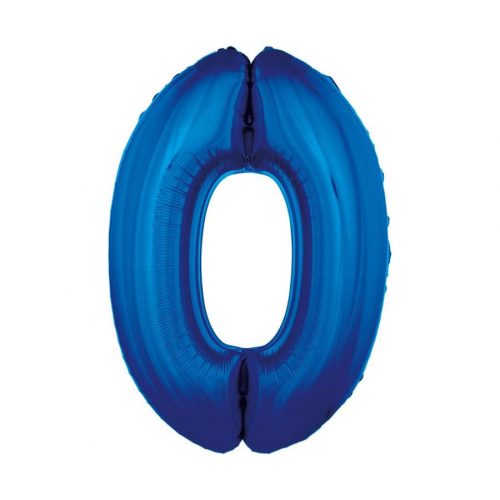 Kék 0-ás B&C Blue szám fólia lufi 92 cm