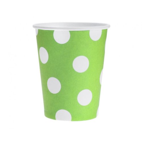 Zöld Green Polka Dots papír pohár 6 db-os 270 ml