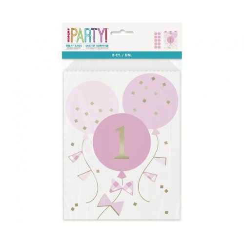 Első születésnap Pink papírzacskó 8 db-os