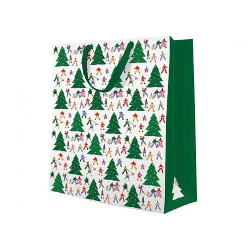 Karácsonyi Hustle papír ajándéktasak 30x41x12 cm