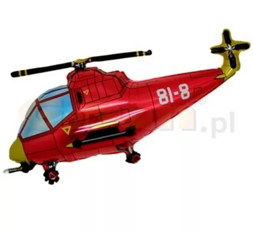 Helikopter Red fólia lufi 45 cm (WP)