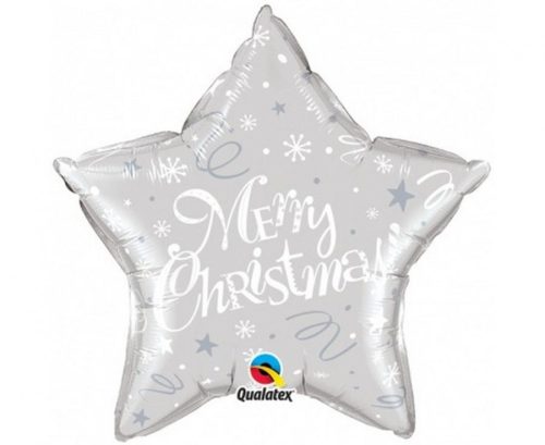 Karácsonyi Silver Star fólia lufi 51 cm