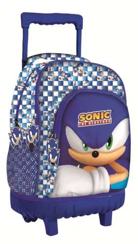 Sonic a sündisznó Modern prémium gurulós iskolatáska, táska 44 cm