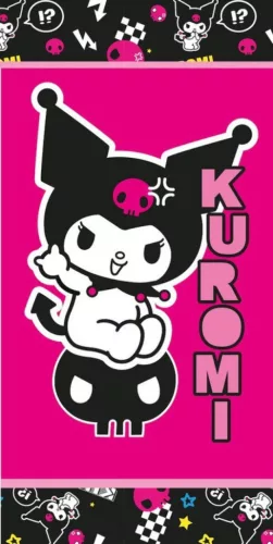 Hello Kitty Kuromi Rebel fürdőlepedő, strand törölköző 70x140 cm (Fast Dry)