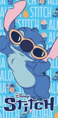 Disney Lilo és Stitch, A csillagkutya Cool Aloha fürdőlepedő, strand törölköző 70x140 cm (Fast Dry)