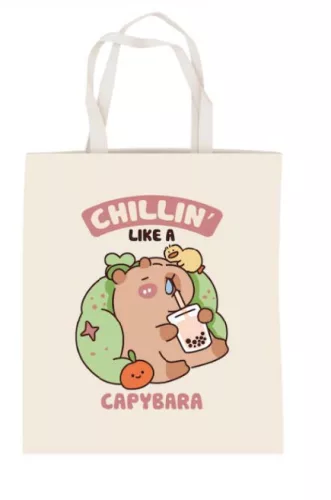Kapibara Chillin' vászontáska, bevásárlótáska 44 cm