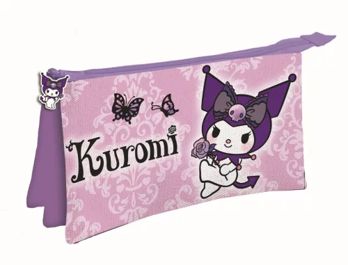 Hello Kitty Kuromi Purple 3 rekeszes tolltartó 22 cm