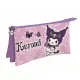 Hello Kitty Kuromi Purple 3 rekeszes tolltartó 22 cm