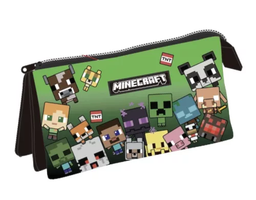 Minecraft Characters 3 rekeszes tolltartó 22 cm