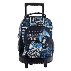   Gamer Press Start prémium gurulós iskolatáska, táska 44 cm