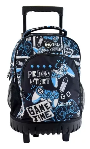 Gamer Press Start prémium gurulós iskolatáska, táska 44 cm