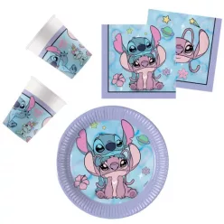   Disney Lilo és Stitch, A csillagkutya Angel Cute party szett 20 cm-es tányérral 36 db-os