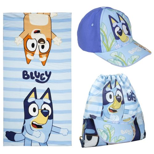 Bluey törölköző, tornazsák, baseball sapka szett