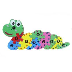 Kukac puzzle fából, 10 db-os