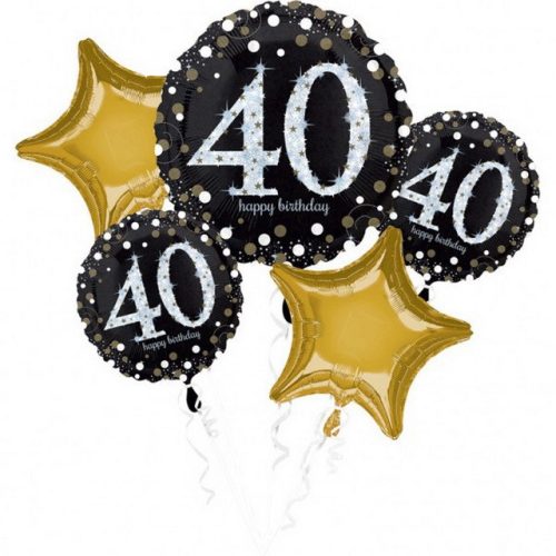 Happy Birthday 40 Fólia lufi 5 db-os szett