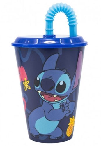 Disney Lilo és Stitch, A csillagkutya szívószálas pohár, műanyag 430 ml