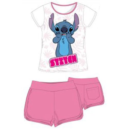 Disney Lilo és Stitch pamut nyári együttes lányoknak - póló-rövidnadrág szett - rózsaszín 12 év/152 cm