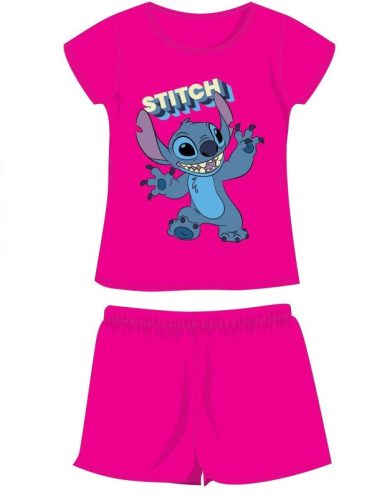 Disney Lilo és Stitch pamut nyári együttes - póló-rövidnadrág szett - pink 4 év/104 cm