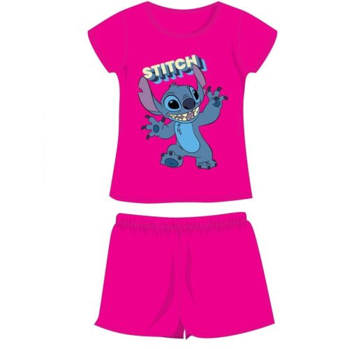 Disney Lilo és Stitch pamut nyári együttes - póló-rövidnadrág szett - pink 5 év/110 cm