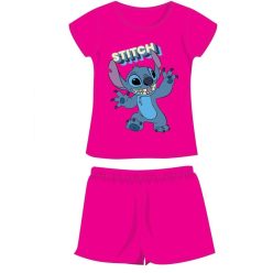   Disney Lilo és Stitch pamut nyári együttes - póló-rövidnadrág szett - pink 7 év/122 cm